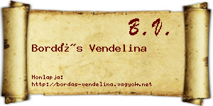 Bordás Vendelina névjegykártya